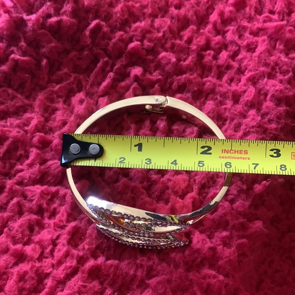 T Tahari and I.N.C. Crystal Bypass Bangle Bracelet - Picture 13 of 16